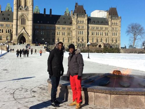 SRP students Liban and Leonard vist Parliament Hill in Ottawa