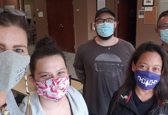 Waterloo Indigenous Student Centre staff wearing masks