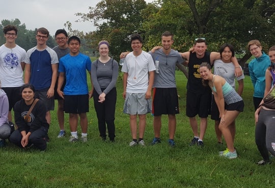 large group of students after participating in Terry Fox Run