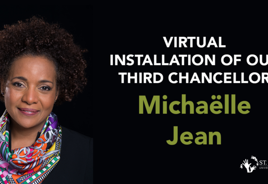 Virtual installation of our third chancellor Michaëlle Jean 