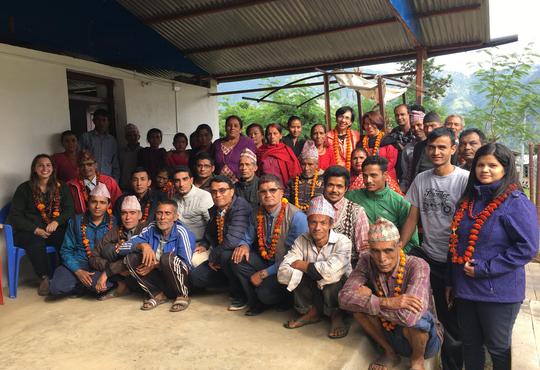 Members of the Durlung Jaibik Coffee Producer Cooperative at their pulping center