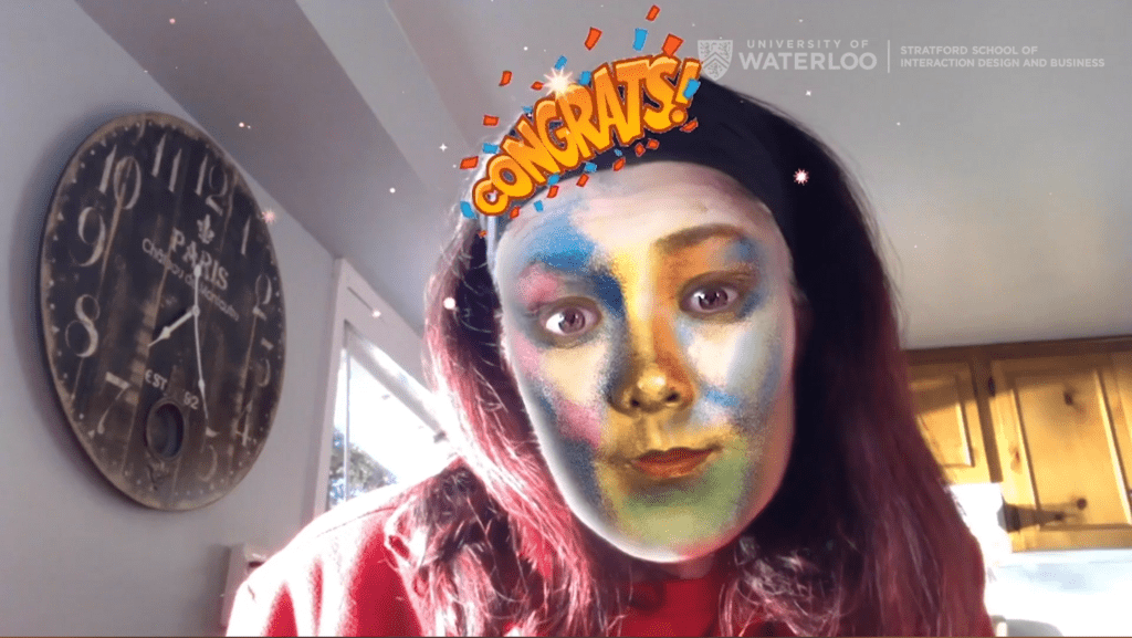 Professor with Instagram filter over face