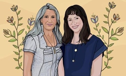 Drawing of Jani Lauzon and Kaitlyn Riordan