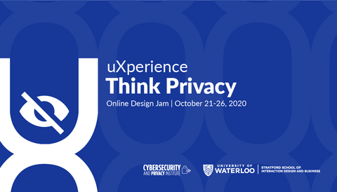 uXperience | Think Privacy Online Design Jam logo and sponsors