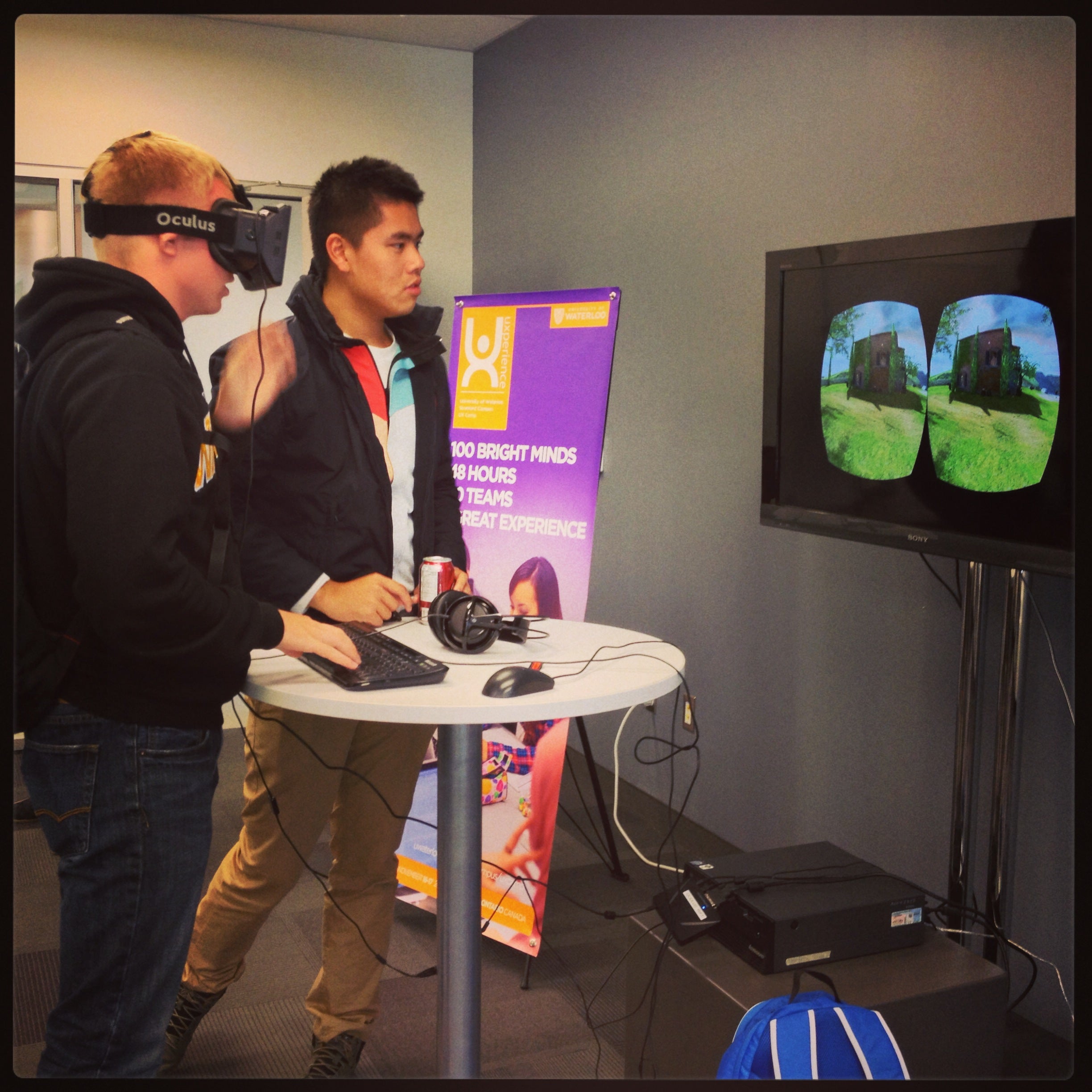 GBDA students check out equipment in the Engage Lab