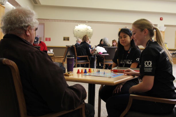 People playing a board game