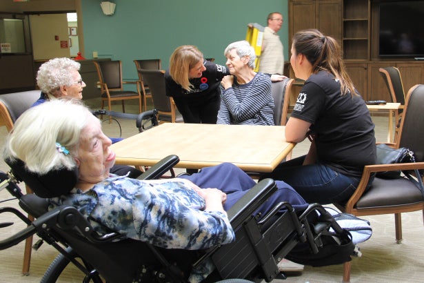 Women sitting together talking