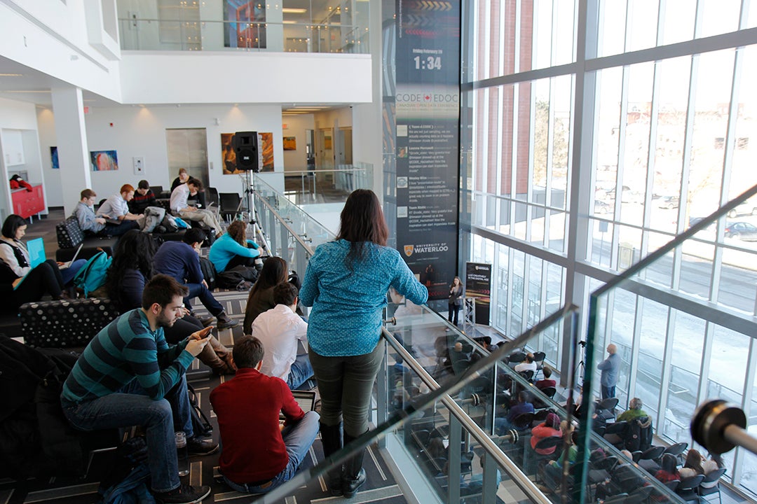  GBDA students listen to Hilary Mason talk about Big Data.