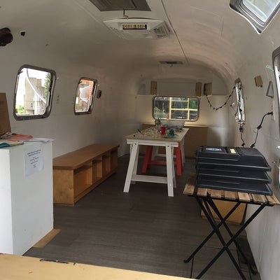 Airstream trailer with cyanotype setup