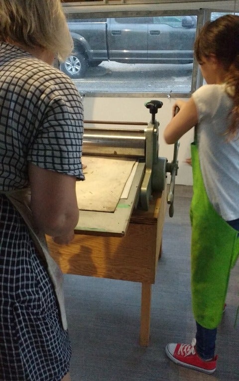 Lino Printing at a Community Centre Event
