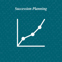 succession planning written above a line graph going up 