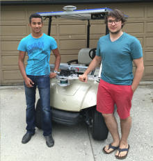 Michael Skupien and Alex Rodrigues with their prototype vehicle