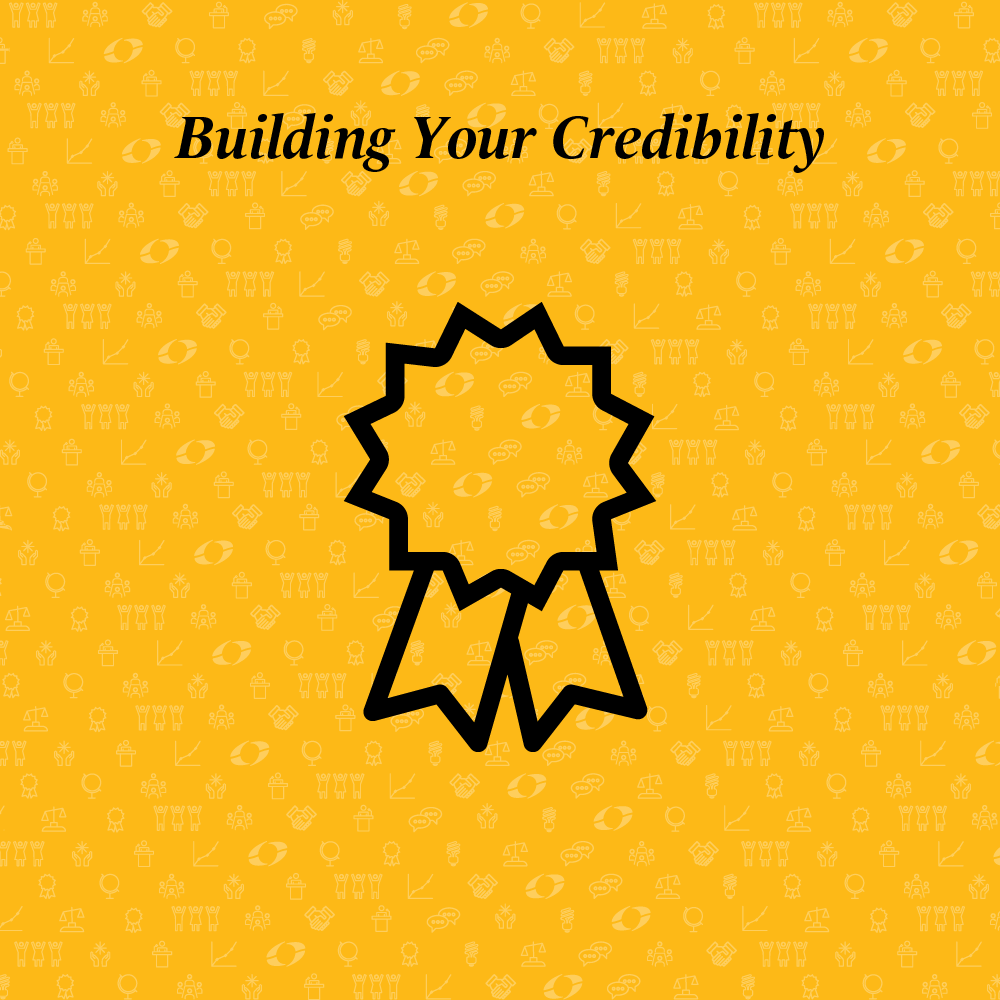 building your credibility written above a medal