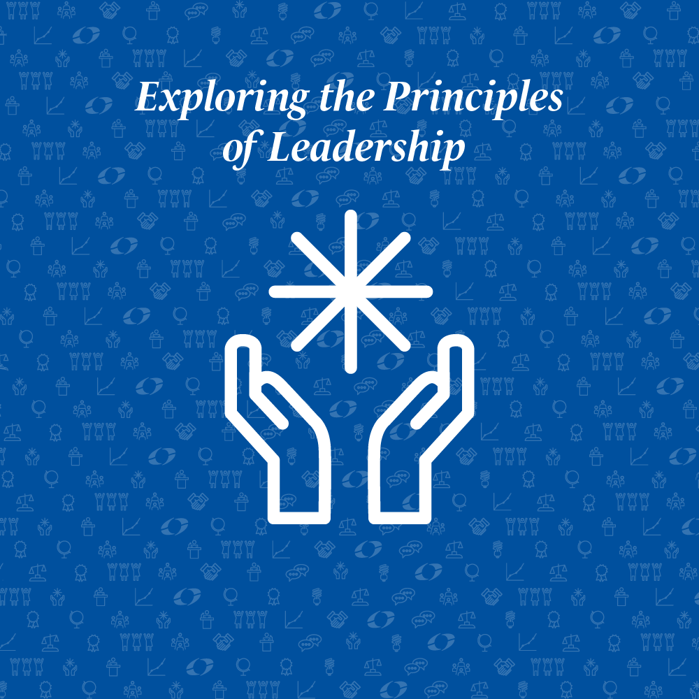 principles of leadership written above two hands holding a star