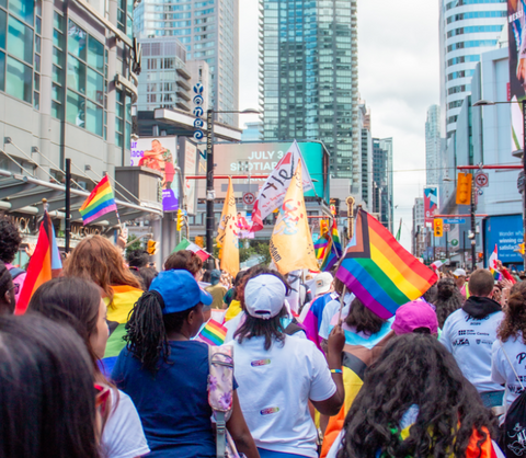 UWaterloo students and staff marching in the Toronto Pride Parade