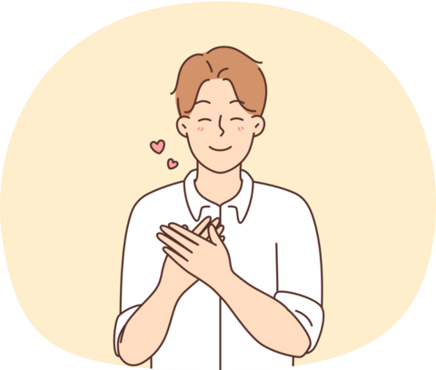 man holding his hands to his heart