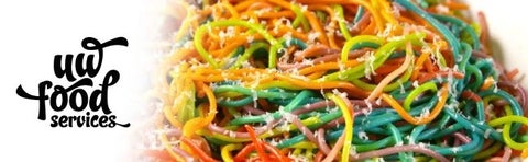 Food Services logo and rainbow spaghetti