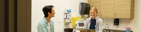 student with nurse in an appointment