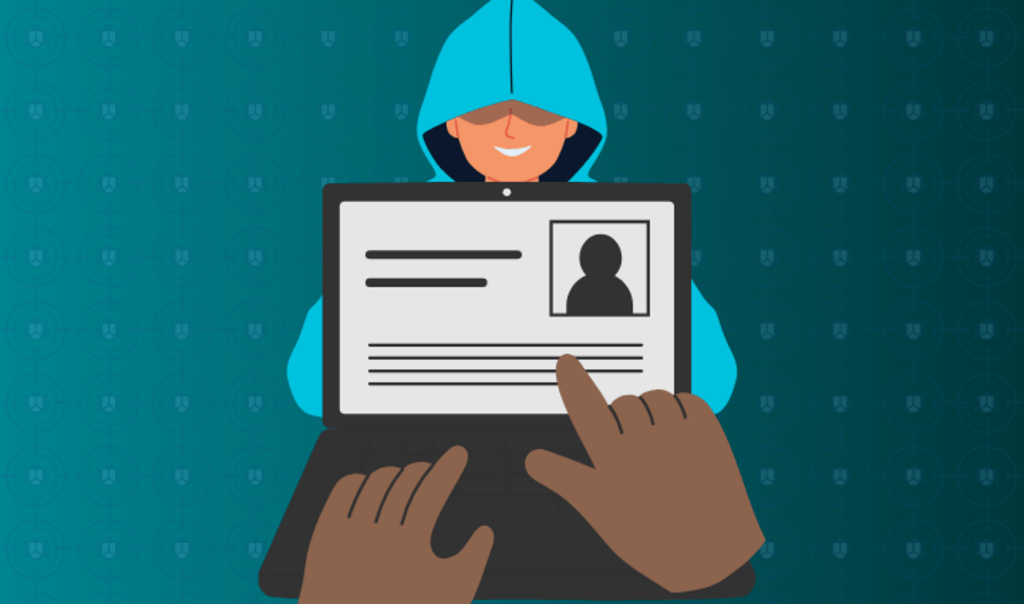 Illustration representing a cybersecurity scam