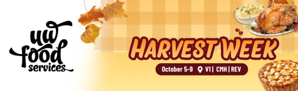 UW Food Services Harvest Week banner