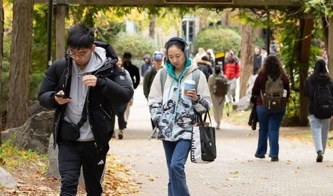 students walking