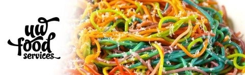 Food Services logo and rainbow spaghetti