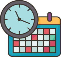 a calendar and a clock