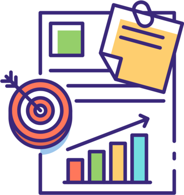 paper with a sticky note and goal