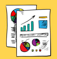 A page with all different types of graphs drawn on it