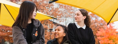 Students having a conversation