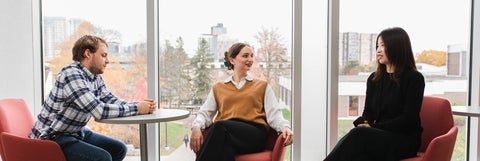 Students having a conversation