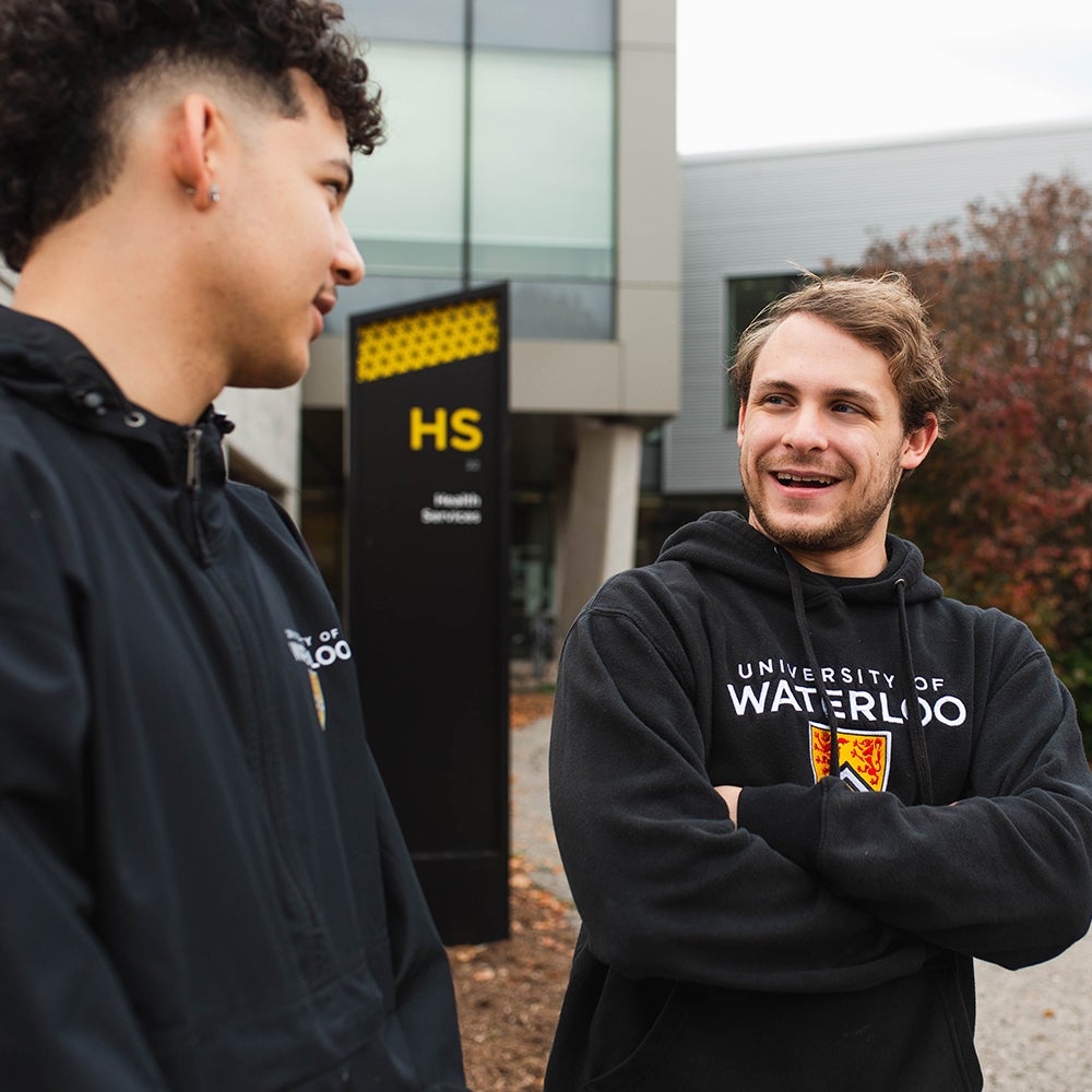 Students in front of Health Services