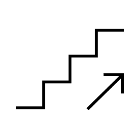 staircase with arrow up