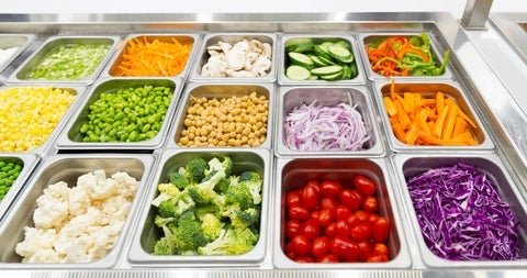 Closeup of salad ingredients
