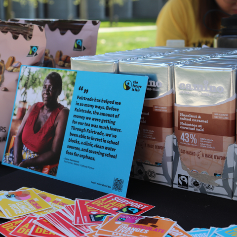 Fairtrade display at annual Fair Trade event