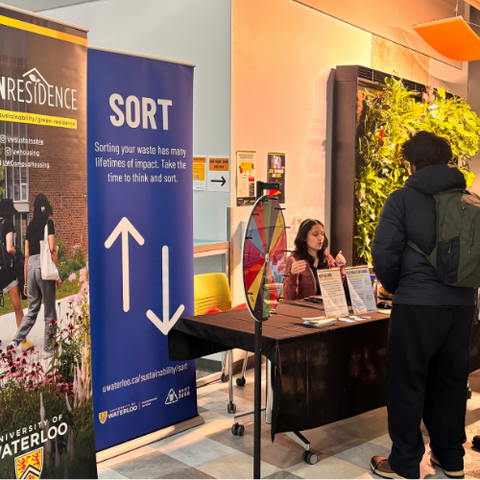 Green Residence ambassador promoting Waterloo's waste initiatives in CMH