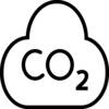 Cloud with CO2 line icon