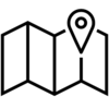 Map with location marker line icon