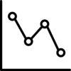 Graph with downward trend line icon