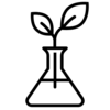 Beaker with seedling line icon