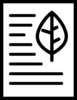 Assessment paper with leaf line icon
