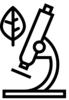 Microscope with leaf line icon