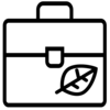 Briefcase with leaf line icon