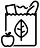 Paper bag with food line icon