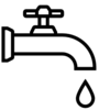 Tap with water drop line icon