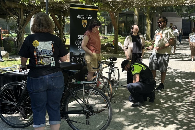 bike registration event in front of QNC 