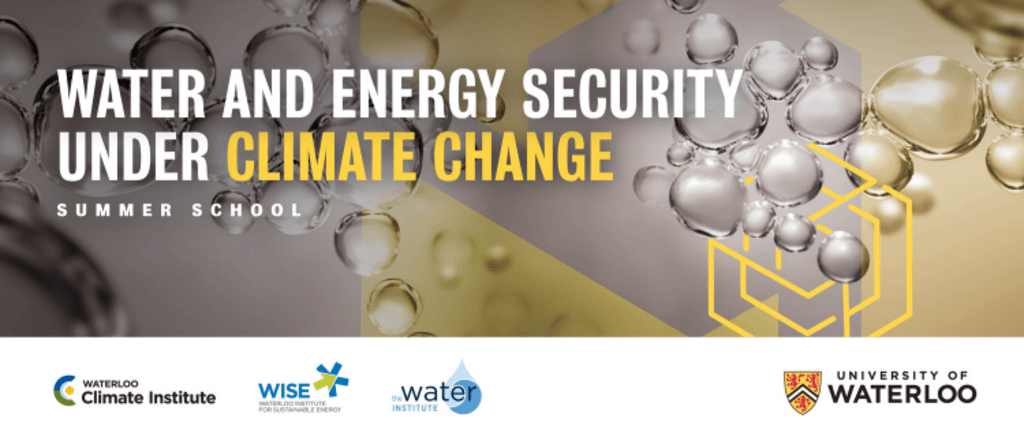 Text reads: Water and Energy Security Under Climate Change 
