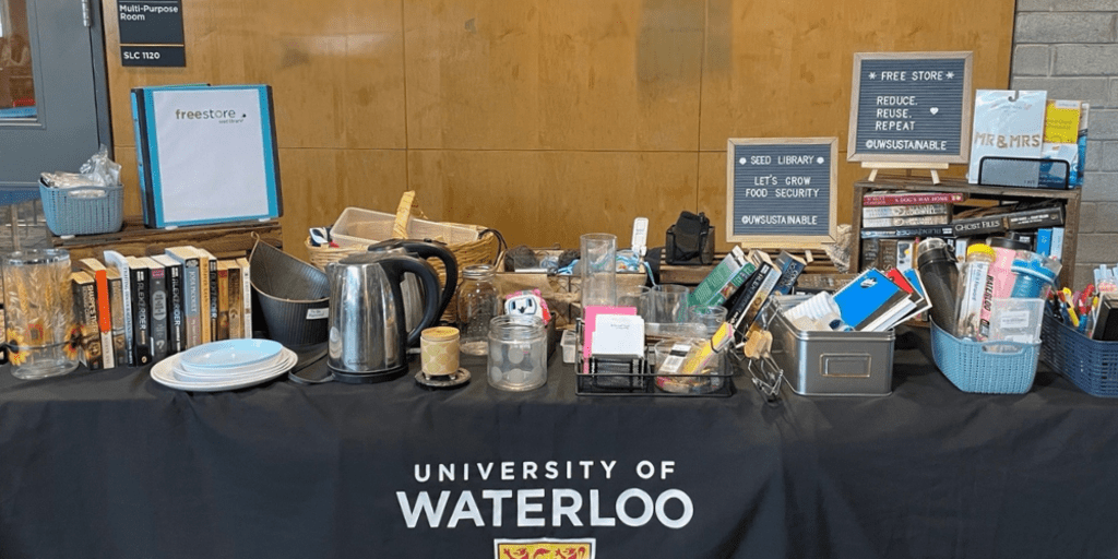 Free Store table with items for donation