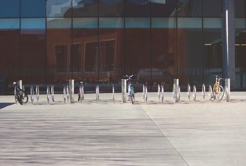 Bike racks in front of Quantum Nano Centre