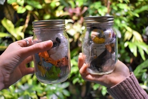 Beth and Andrea's mason jars after the 30 day challenge